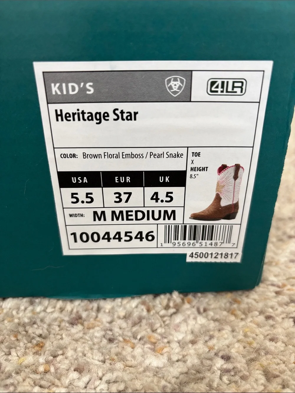 Ariat Big Kids Size 5.5 Cowgirl Boots